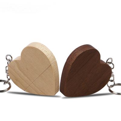 China Free Sample USB Flash Drive Customized Wooden Heart Shape Portable USB Flash Drive 32GB 16GB 64GB USB 2.0 Portable 3.0 Stick Pendrive Free Sample 256M U Disk briefs for sale