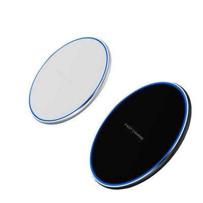 China Hot Selling Qi 15W Ultra-thin Fast Wireless Charging Phone Charger Fast Charging Pad Custom Logo for sale