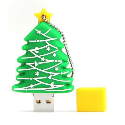 China Promotional Custom Flash Drive Hot Selling Christmas Tree Christmas Tree Shape Usb Drive 16G 64GB 128Gb Flash Custom Key Chain Cartoon Pen Drive Gift PVC USB Pendrive for sale