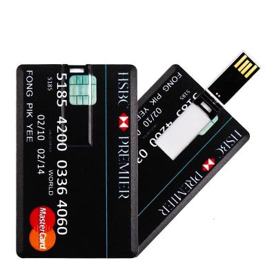 China Plastic Custom Logo Business Card USB 2.0 Flash Drive Gift 8GB Pendrive 16GB Full Color Printing Popular Credit Card USB Flash Drive for sale