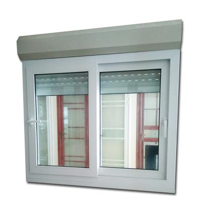 China Sliding Professional Design Windows Roller Shutters White Frame PVC Window for sale