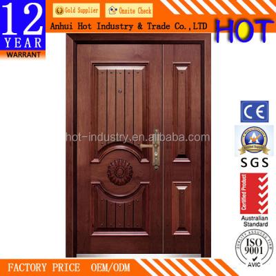 China Alibaba ChinaTurkey Armored Steel-Wood Swing Door Exterior Door Wood Styles for sale