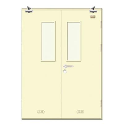 China Fire Proof Contemporary Steel Double Door With Push Bar Used Emergency Exit Fire Rated Door for sale