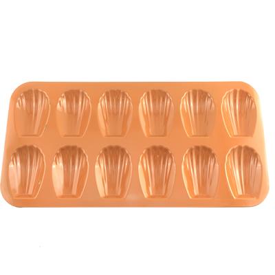 China YJ FP112214 Bakeware 12 Cup 6 Holes Food Tray Baking Cake Madeleine Shell Viable Non-Stick Pan for sale