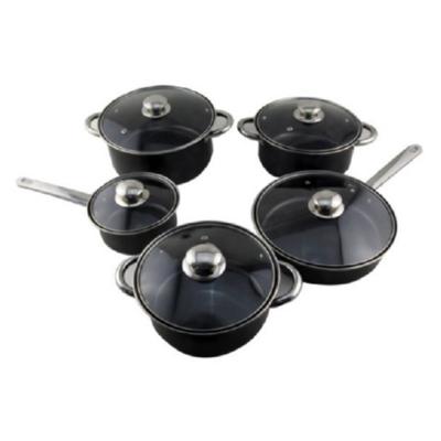 China YJ P42 Sustainable Non-Stick Kitchen 9pcs Swiss Line Cooking Pot Cookware Set With Pirces for sale