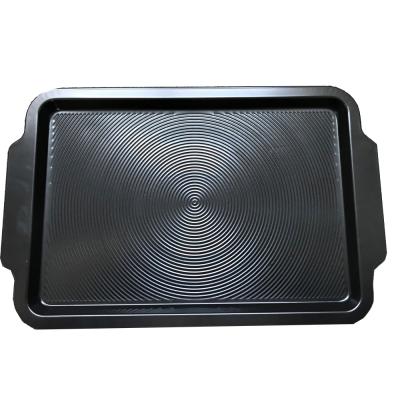 China WSJ FP101161 Sustainable Carbon Steel Square Pastry Baking Tray With Threaded Bottom And Handle For Oven for sale