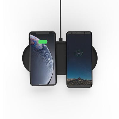 China 2 Coils Dual Samsung Wireless Charging For Huawei Qi 10W Fast Charging Pad for sale