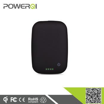 China Powerqi T400 Portable Mobile Phone Wireless Travel Charger Power Bank Popular Products Mini Size For Mobile Phone Black Color Available for sale