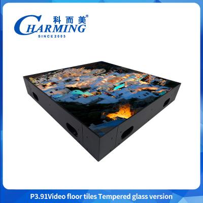 Chine 50x50CM Led Dance Floor P3.91 Carreaux de plancher vidéo Version en verre trempé à vendre