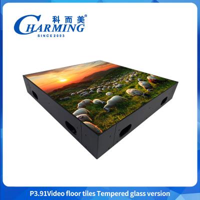 China Decorative Led String Floor Screen Display P3.91 With Glass Cover Strong And Waterproof for sale