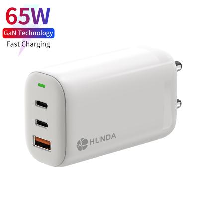 China Portable Cell Phone COMPUTER HUNDA iPhone Charger 65w GaN Charger Type C Fast Power Supply For Laptop Macbook Airpad for sale