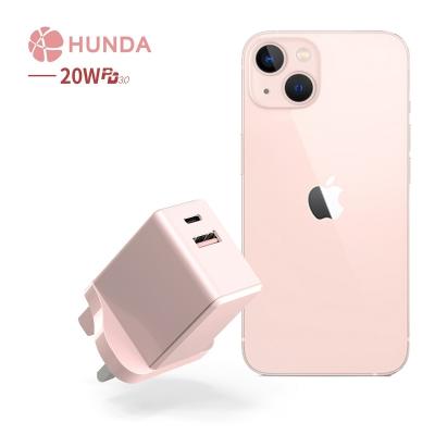 China Charging For Type C Mobile Phones OEM Type C 20 Watt Palladium Fast Charger For Apple iPhone12 20 Watt USB C Dual Port USB A Fast Charger for sale