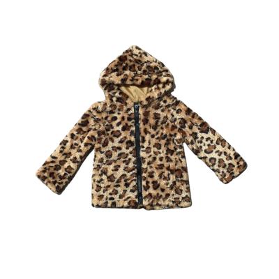 China GirlyMax Anti-pilling Kids Fall Winter Leopard Print Plush Top Girl Boy Sherpa Hoodie for sale