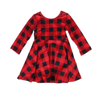 China Winter Casual Girls Fall Long Sleeve Plaid Dress for sale