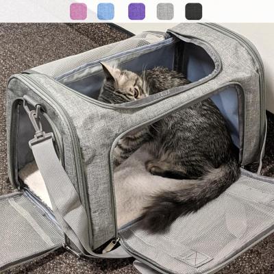 China Viable Soft Side Travel Cat Pet Carriers Dog Transport Carrier Bag Backpack Bags for sale