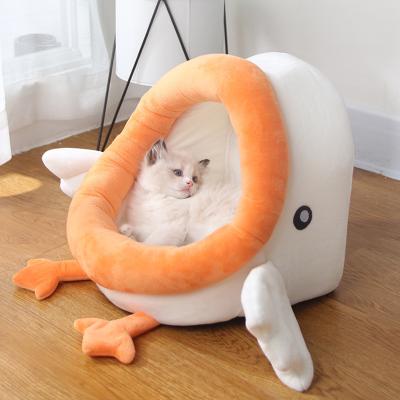 China 100% Cotton Cat Bed Kitten Pet Basket Warm Sofa Cushion Small Dogs Rest Mat Tent Puppy Nest Cave Sleeping Beds Room For Cats for sale