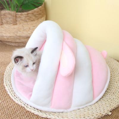 China 2022 Hot New 100% Cotton Cave Pet Bed Mat Cats Supplies House For Puppy Cute Basket Kitten Lounger Cushion Small Dog Soft Cat for sale