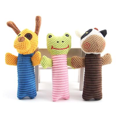 China Viable Funny Corn Fleece Plush Dog Squeak Noise Toy Cleaning Tooth Pet Chew Toys for sale