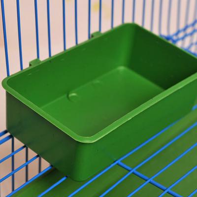 China Plastic Multifunctional Standing Tray Parrot Bathtub Animal Cage Wash Shower Box Green Food Bird Toys Pet Bird Care Products Tool for sale