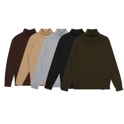 China Anti-wrinkle LOGO sleeve knitwear turtle neck men's clothing custom men's sweater long fashion turtle neck knitted sweater for men for sale