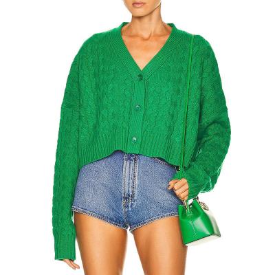 China Custom OEM & ODM Anti-Wrinkle Women Sweater Designer Cable Knits Women Winter Girls Knit Tops Cardigan Sweaters Women for sale