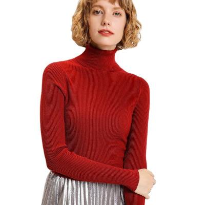 China Custom Women's Anti-Wrinkle Sweater Long Sleeve Ladies Clothing Winter Knitted Pullover Women Turtle Neck Casual Sweater for sale