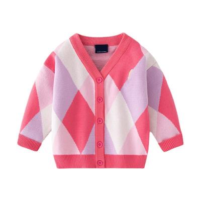 China OEM & ODM Anti-shrink Custom Kids Sweater Girls Cotton Knit Baby Knitted Pullovers Baby Knitwear Girls Cardigan Sweater for sale