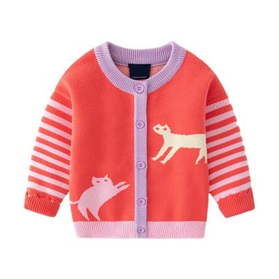 China OEM & ODM Custom Anti-shrink Kids Sweater Baby Cotton Knitwear Girls Cartoon Knit Pullovers Babies Cardigan Sweater for sale