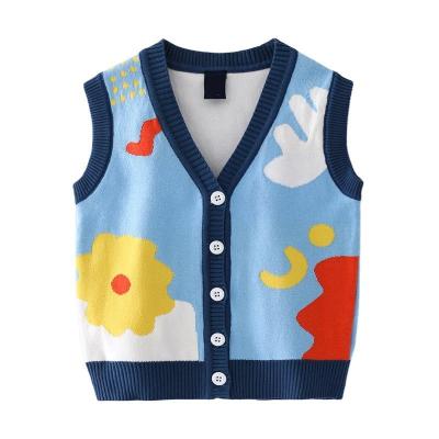 China OEM & ODM Anti-Shrink Custom Kids Sweater Cotton Baby Knitwear Sweater Knit Vest Winter Toddler Boys Baby Sweater Vest for sale