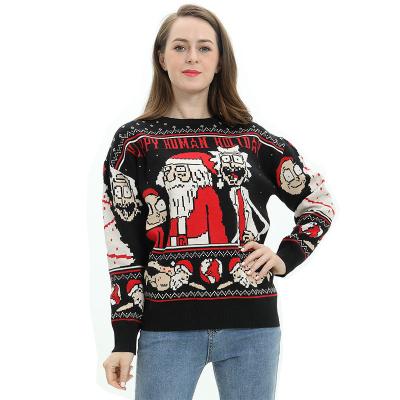 China Custom OEM and ODM Winter Christmas Clothes Knitwear Crew Neck Anti-wrinkle Long Sleeve Knitted Ugly Christmas Sweater Unisex for sale