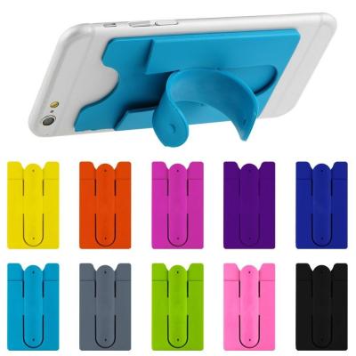 China Mobile Accessory Custom Logo Silicone Cell Phone Stand with Card Holder for sale