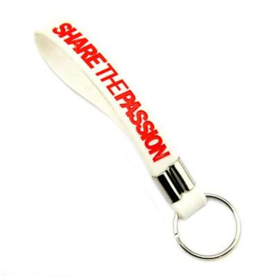 China Customized Top Quality Logo Printed Silicone Wristband Keyring/Keychain for sale