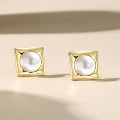 China New style earrings for women, fashionable and simple S925 sterling silver, freshwater pearl earrings for sale