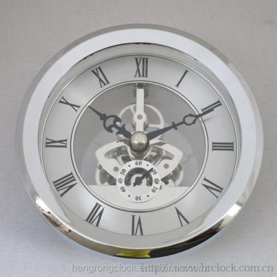 China Transparent Skeleton Metal Clock Inserts Silver Gold Metal Clock Fit Up Inserts for sale