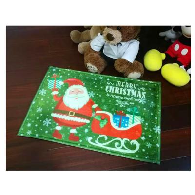 China Anti-bacteria Carpet Factory Wholesale Merry Christmas Mat 40*60cm Coral Fleece Floor Door Mats For Home for sale