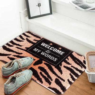 China Waterproof Fashionable Custom Print Logo Doormat For Entrance Doormat Printed Shoes Off Mat for sale