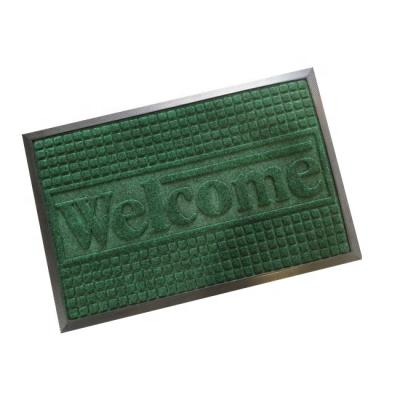 China Velvet Polyester Waterproof Embossed Floor Mat Rubber Doormat for sale