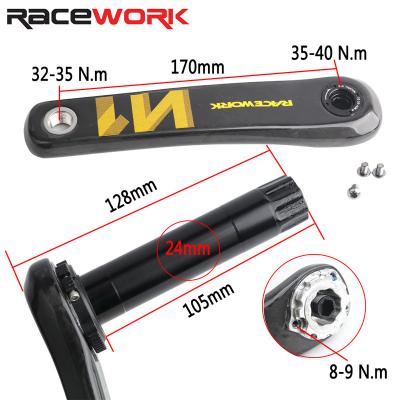 China China wholesale Carbon Gravel Road Bike Crankset Lightweight 170/172.5mm Shaft 40/42/44T Chainring. for sale