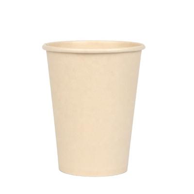 China Coffee Biodegradable Thick Single Wall Bamboo Paper Cup To Take Out Logo Printed Disposable Paper Coffee Cups for sale