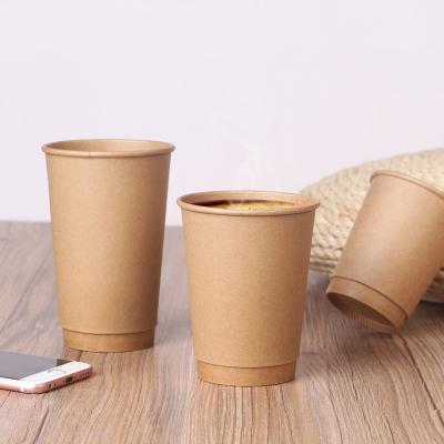 China Biodegradable Special Recycled Brown Paper Cup Kraft Paper Cup Double Wall for sale