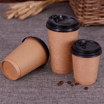 China Food Grade Biodegradable Safe PLA Coated Kraft Paper Coffee Paper Cup Custom Double Wall For Coffee for sale