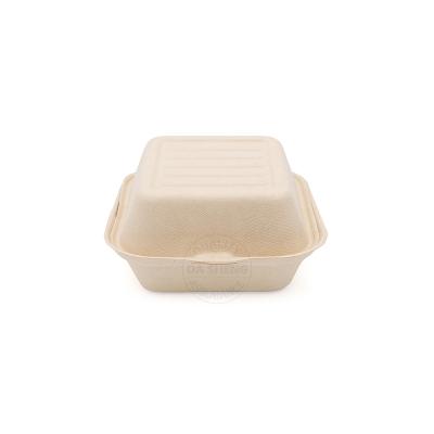 China Disposable Clamshell Food Containers Sugar Cane Bagasse Biodegradable Tableware For Caterer for sale