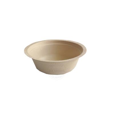 China Biodegradable Disposable Compostable Sugarcane Bagasse Salad Soup Round Bowl With Lid for sale