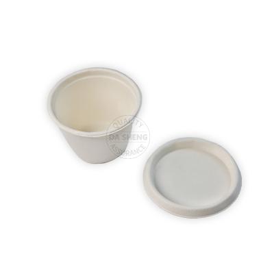 China 2oz 4oz Disposable Sugarcane Disposable Bagasse Small Disposable Cup With Lid for sale