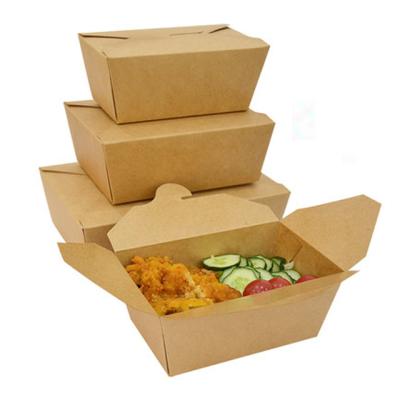 China Biodegradable Disposable Lunch Box Food Salad Lunch Box Paper Packing Takeout Packaging Box for sale