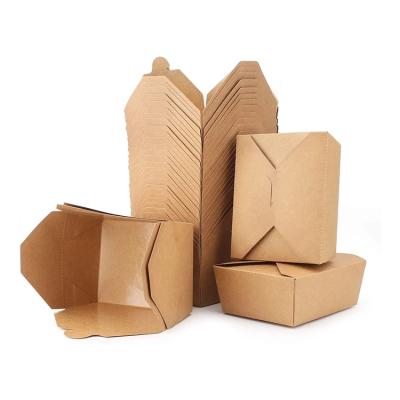 China Biodegradable Disposable Lunch Box Food Salad Lunch Box Paper Packing Takeout Packaging Box for sale