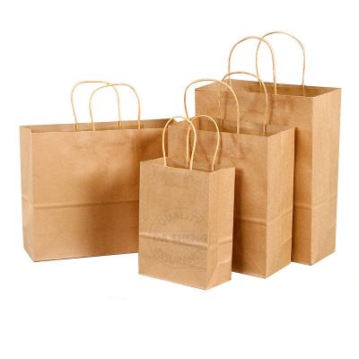 China Recyclable Recyclable Kraft Paper Bag Shopping Bag Gift Bag With Handles for sale