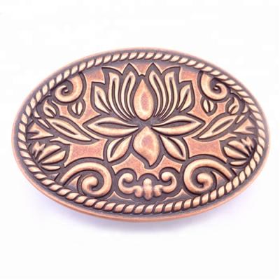 China Pressing belt buckle wester popular style antique brass color 40MM pressing belt buckles for sale