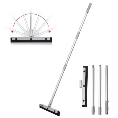 China Sustainable Home Floor Quality Flexible Floor Cleaning Squeegee Wiper with Aluminum Telescopic Extension Pole for Bathroom for sale