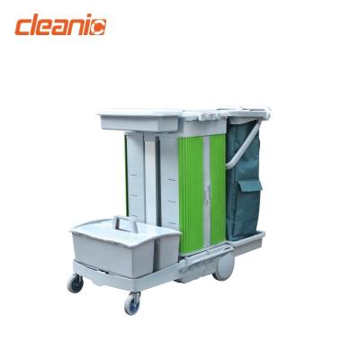 China Multifunctional Compact Multi Function Flat Cart Push Hand Push Hospital Hospital Cleaning Trolley With Lockable Cupboard for sale